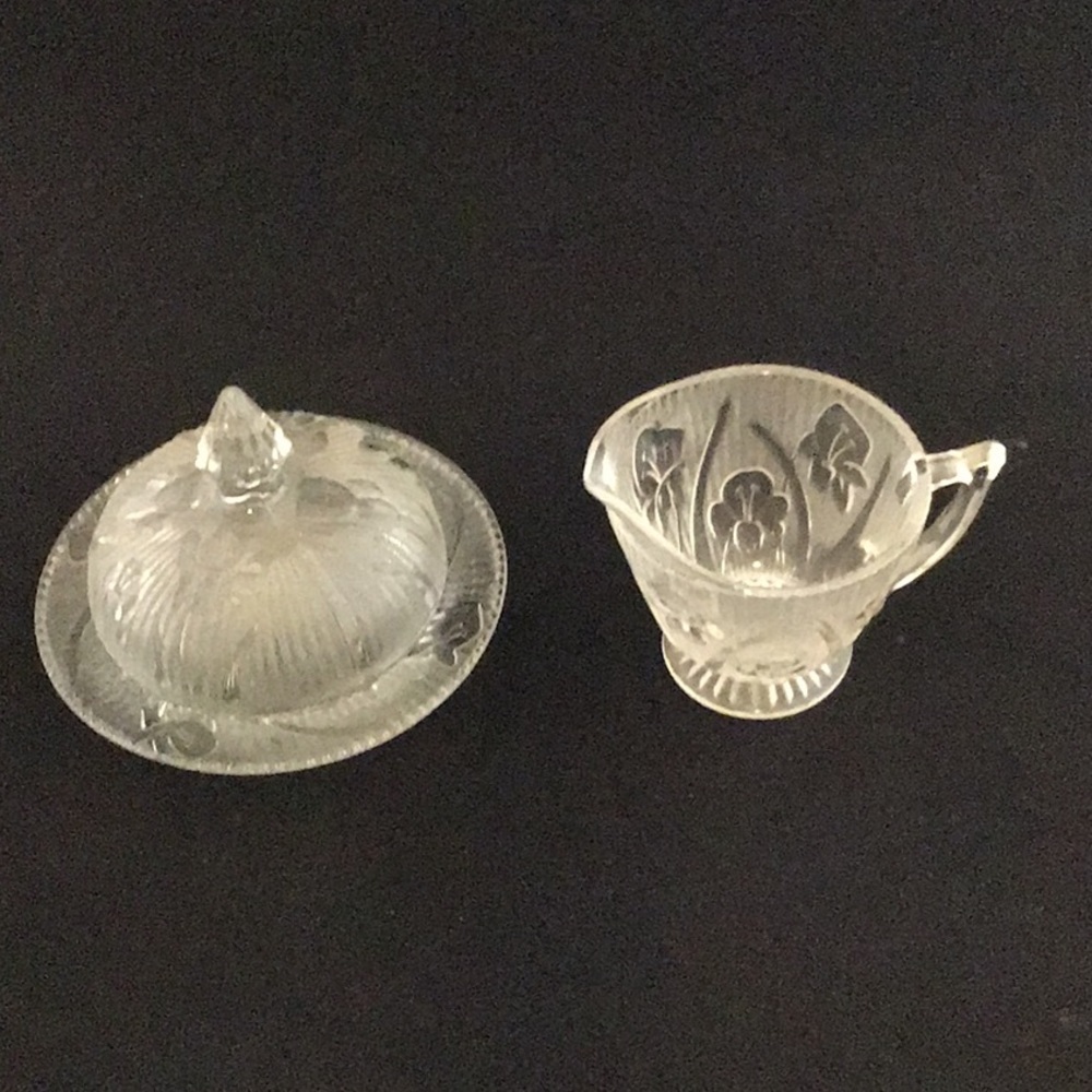 Vintage creamer and butter dish with lid